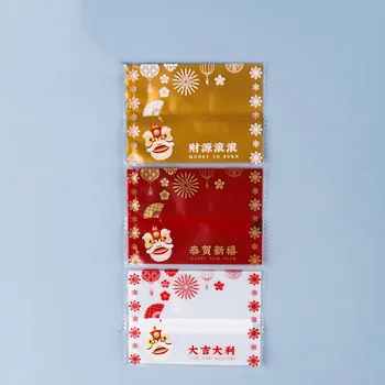 AQ DIY Cookies Transparente Embalagem Saco de Ano Novo Chinês Atmosfera dos desenhos animados de Comemoração Sorte de Bênção Vaca Decoração para uma Festa de Pacote