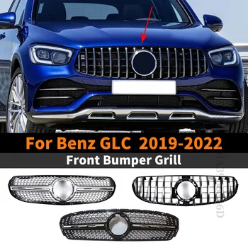 Frente a Entrada de pára-choques Grelha de Capa Grade GT Estilo de Diamante Para a Mercedes Benz GLC C253 X253 Facelift 260 300 200 2019 2020 2021 2022