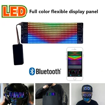 Fullcolor Flexível LED Ecrã 12x36 Pixel 2121 RGB Matriz APLICATIVO de Painel de Controle Bluetooth Chapéu Óculos de DIY Eletrônico Prop