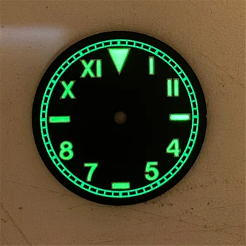 28,5 mm Mostrador do Relógio para NH35A/NH36 4R36 Movimento w/ Verde Luminoso
