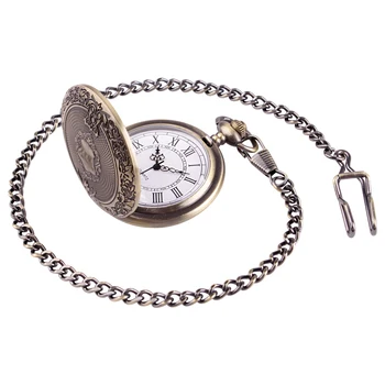 Design clássico de Quartzo Relógio de Bolso Numerais Romanos Multicolor Caso Relógio da Cadeia de Homens Mulheres