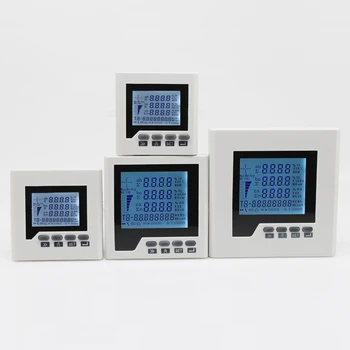 Display LCD de 3 fases 4 fios A,V,W,kWh,cos, Hz, Var , multifunções elétrica medidor de painel com comunicação RS485 Modbus-RTU