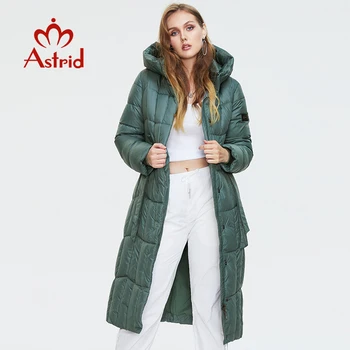 Astrid 2022 Novo Inverno das Mulheres casaco de mulheres quentes e longos parka moda Xadrez grosso Casaco com capuz Oversize de vestuário feminino 9546