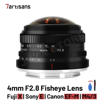7artisans 4mm F2.8 de Lente grande-angular para Canon EF-EOS M M Sony E Fuji XF M4/3 de Montagem de Câmera de 225° Lente Grande-angular