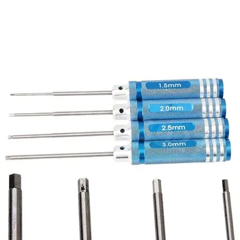 4Pcs RC Metal Azul Porca de Cabeça Sextavada chave de Fenda chave de fenda Conjunto de Ferramentas de 1,5 mm 2,0 mm 2,5 mm 3,0 mm HSP 80107