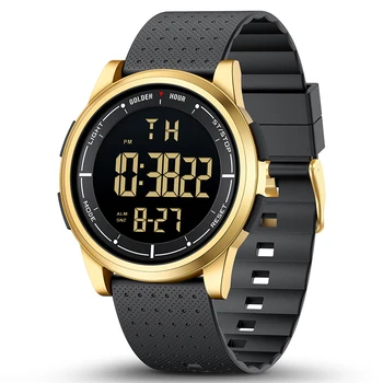 GOLDENHOUR Marca de Esportes dos Homens Relógios de Moda Chronos 5 ATM Impermeável LED Relógio Digital Homem Militares Relógio de Pulso Relógio Masculino