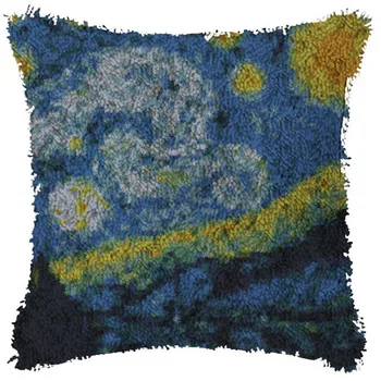 Trava do Gancho Tapete Kits de Van Gogh Almofada Tapete Capa de Tapete Vermelho de folha de Costura Agulha para Adultos Dom Crianças