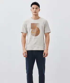 J8845 - Verão novos homens de camisa de manga curta T-shirt de moda norte-Americano, impresso em torno do pescoço T-shirt.