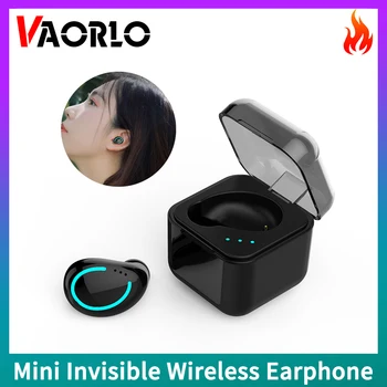 Único Mini Fone de ouvido Bluetooth NO Ouvido Invisível, Aparelhagem hi-fi sem Fio, Fones de ouvido de Jogos de Esportes Fone de ouvido com Cancelamento de Ruído Com Caixa-carregador