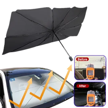 Carro pára-Sol Interior da Janela Frontal, Sol, Sombra Cobertura UV, Protetor de Sol Cega Guarda-chuva para SUV Limousine do pára-brisa de Proteção