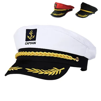 Adultos Marinha Chapéu Iate Militar Chapéus Barco Capitão do Navio Marinheiro Capitão Traje Chapéu de Tampa ajustável da Marinha, Almirante da Marinha para Homens Mulheres