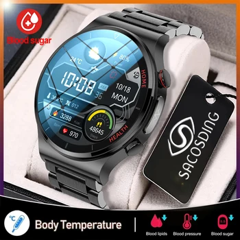 Novo Tratamento do Laser de Três Alta Smart Watch Homens ECG PPG frequência Cardíaca Pressão Arterial de Saúde Rastreador Inteligente Relógio Para Huawei Xiaomi