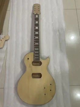 Alta Qualidade de Ações Gibson Estilo de Guitarra Elétrica Inacabado LP Les Padrão Corpo de Mogno, braço em Maple Estoque Luthier DIY Parte