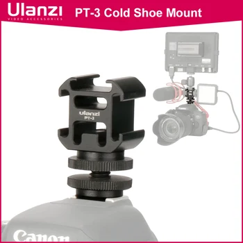 Ulanzi Triplo 3 Fria Sapato de Montagem Em Câmara, Montagem de Sapata de Apoio POR-MM1 Microfone Luz LED de Vídeo DSLR Nikon Canon