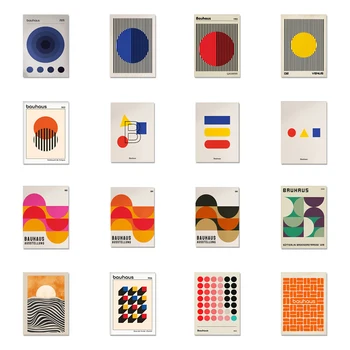 Bauhaus Exposição Única Geométricas Tela de Pintura Minimalista de Arte Cartazes e Estampas Abstratas de Parede Imagens de Arte para a Decoração Home
