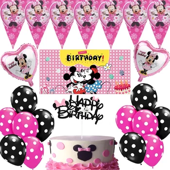 Chuveiro de bebê 1ª Garota Feliz de Disney do Rato de Minnie Festa de Aniversário, Decoração de crianças Talheres Descartáveis Festa de Aniversário, Decoração de Suprimentos