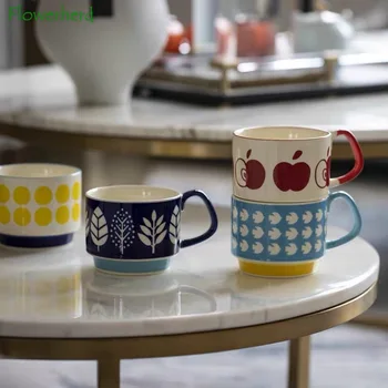 Criativo de Porcelana pequeno-Almoço Leite Copa Personalidade Casa pintados à Mão, Copo de Café de Casal pequeno-Almoço Canecas de Cerâmica Copos de Café