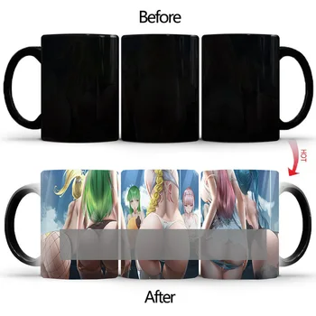 Falsificar bunda Magia caneca de descoloração copos de mudança de cores de canecas criativas originais de café de leite de xícara de chá de BSKT-013