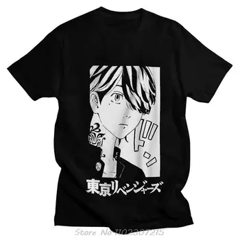 Hanemiya Kazutora Tóquio Revengers T-Shirt dos Homens do Algodão Camiseta de Moda Tee Tops de Mangas Curtas Anime Mangá T-shirt Roupas de Presente