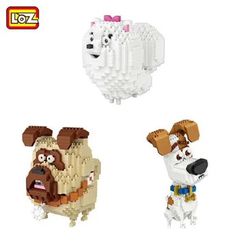LOZ Blocos de Diamante Max Gidget dos desenhos animados do Cão de Estimação DIY Tijolos para Construção Bonito da Pomerânia Mini Animal Figura de Brinquedo para as Crianças 9786-9788