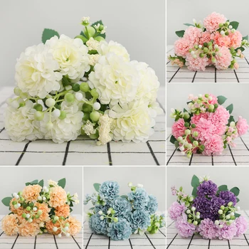 10 Cabeças Artificial Daisy Buquê de Flores de Seda Falso Flor Para DIY Casa Jardim Decoração de Casamento Nupcial Portátil Flores