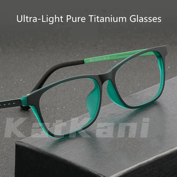 KatKani Titânio Puro Óculos de Armação Para Homens E Mulheres Ultraleve TR90 Pequena Face Óptico de Prescrição Espetáculo Quadro K9823