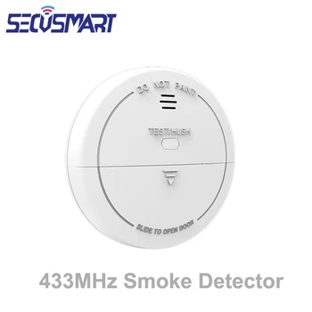 433MHz Detector de Fumaça Cozinha sem Fio Sensor de Incêndio em Casa Bombeiro de Segurança Equipamento de Alarme de Segurança Compatível com o Sistema de Alarme