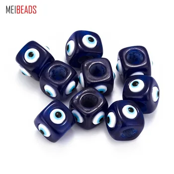 MEIBEADS 14mm turco Azul do Olho Mau, Colares, Pingentes de Alta Qualidade de Resina Olhos Encantos DIY Jóia Componentes EY6108