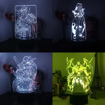 Tengen Toppa Gurren Lagann 3d Led Lâmpada Para o Quarto Gerenciar as Luzes da Noite de Anime Figura de Ação do Avatar Decoração de quartos de Presente Para as Crianças Luces