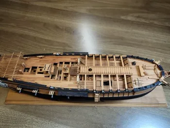 TOTAL de COSTELA POF veleiro 1:96 La Salamandre interior cheio de madeira do navio kit