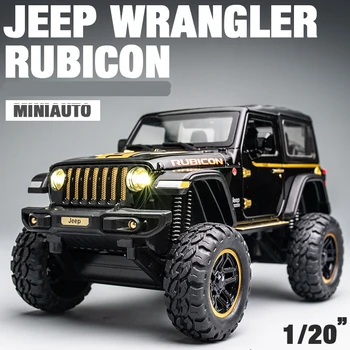 1:20 Jeeps Wrangler Rubicon Montar Liga de Veículo Off-road do Modelo Fundido & Brinquedo do Carro de Metal Modelo de Simulação de Coleta de Crianças Brinquedo de Presente