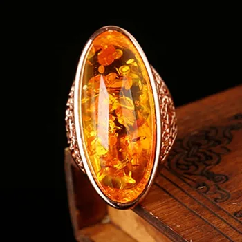 Moda Grande Oval Simulado Ambers Anel de Pedra para Mulheres Prata Cor Preto Brilhante, Cristal do Anel de Casamento do Vintage Jóias por Atacado