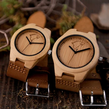 reloj hombre BOBO PÁSSARO de Bambu Assistir Homens Mulheres Relógios de Madeira Real Banda de Couro Relógio de Quartzo Melhores Dons Itens Aceitar Gravura