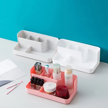 Plástica cosméticos caixa de armazenamento de banho compartimento de jóias de armazenamento de caixa de plástico desktop produtos de cuidados da pele
