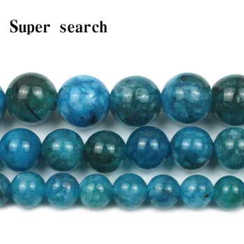 Azul Natural a Apatite, a Gema de Grânulos de Pedra Redonda e Lisa Solta Esferas de 15