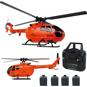 C186 Pro RC Helicóptero para Adultos 2,4 G de 4 Canais BO105 Escala Automática com Sistema de Estabilização de Hobby Brinquedos