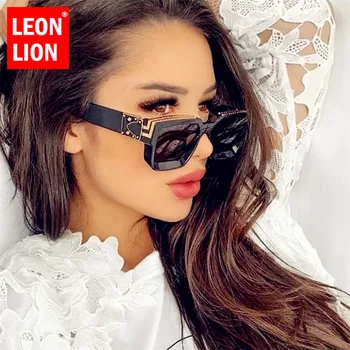 LeonLion 2021 De Luxo, Óculos De Sol Retro Mulheres Quadrado Marca De Óculos De Sol Das Mulheres Espelho De Sol Óculos De Homens, Óculos De Oculos De Sol Feminino