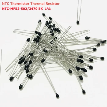 20PCS/MONTE Termistor NTC-MF52-502/3470 5K Ohms A 1% do Sensor de Temperatura de resistência Térmica
