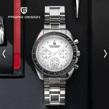PAGANI DESIGN do Relógio de Quartzo Safira de melhor Marca de Luxo Relógio masculino VK63 Lua Relógio de Aço Inoxidável, Impermeável Cronómetro de 2022 Novo