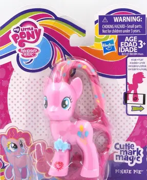 Hasbro My Little Pony Fita Bonito Logotipo Longos Cabelos Arco-Íris Série Pinkie Pie Modelo De Brinquedo De Presente